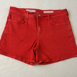 Anthropologie Pilcro & the Letterpress High Waist Distressed Papaya Shorts 29